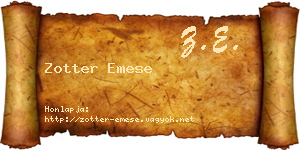 Zotter Emese névjegykártya